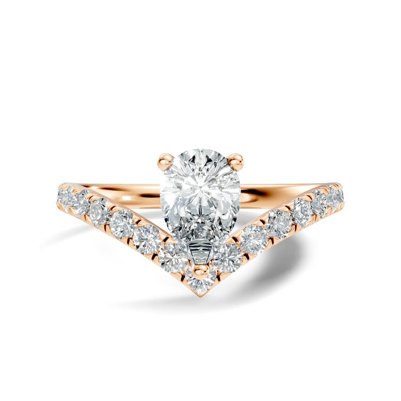 .92 Ct. Pear Cut Diamond Chevron Pavé Ring (20-d) 6