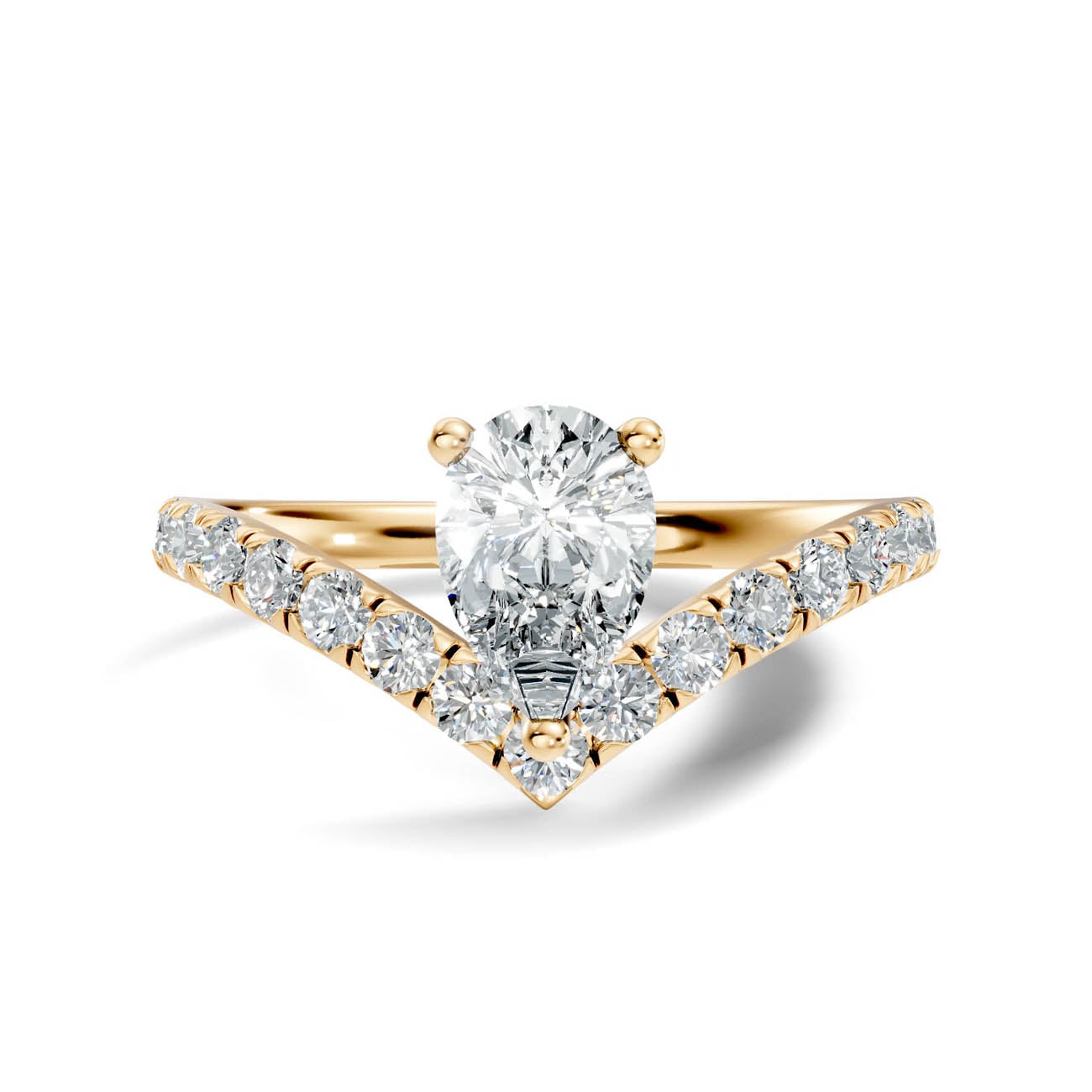 .92 Ct. Pear Cut Diamond Chevron Pavé Ring (20-d) 3