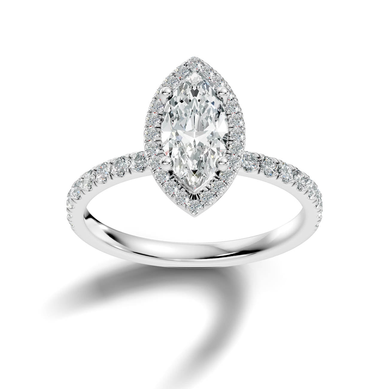 .50-1.50 Ct. Marquise Diamond Halo Ring with Diamond-Accented Band (ja17-d) 12