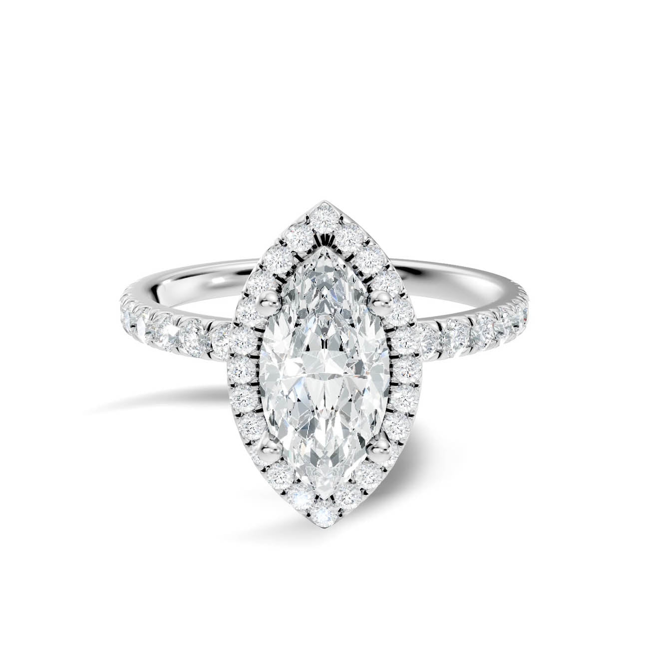 .50-1.50 Ct. Marquise Diamond Halo Ring with Diamond-Accented Band (ja17-d) 10