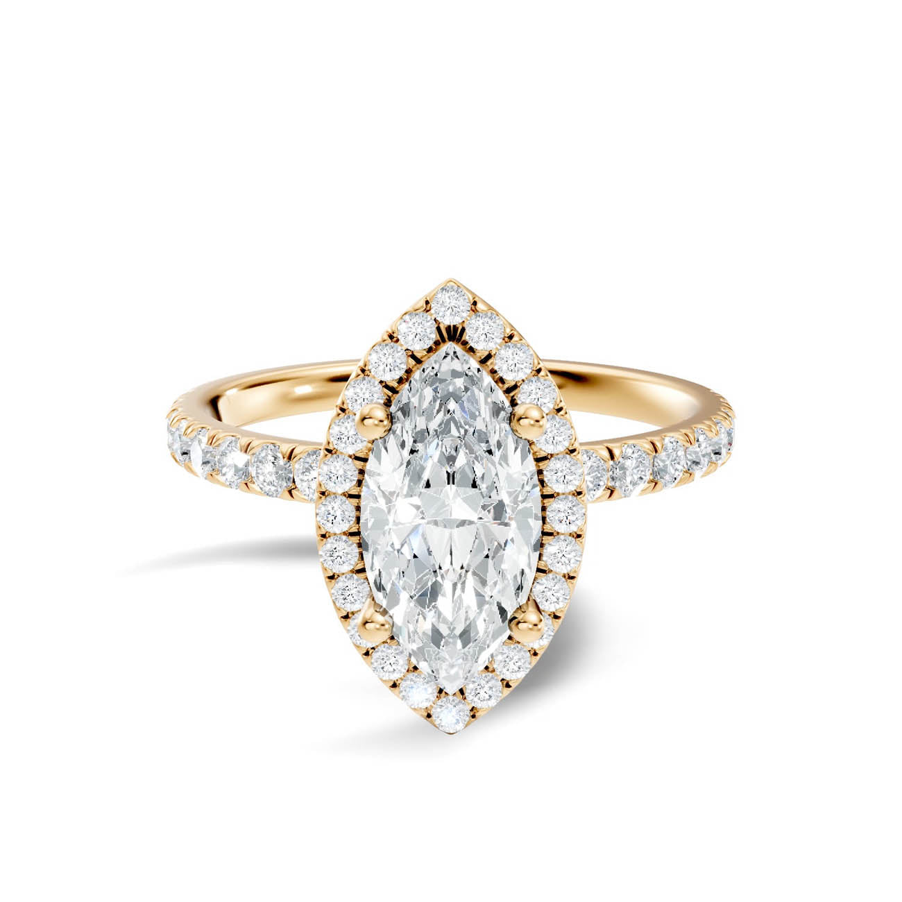 .50-1.50 Ct. Marquise Diamond Halo Ring with Diamond-Accented Band (ja17-d) 3