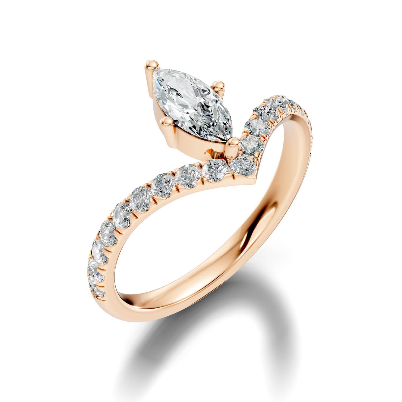 .92 Ct. Marquise Cut Diamond Chevron Pavé Ring (20-e) 9