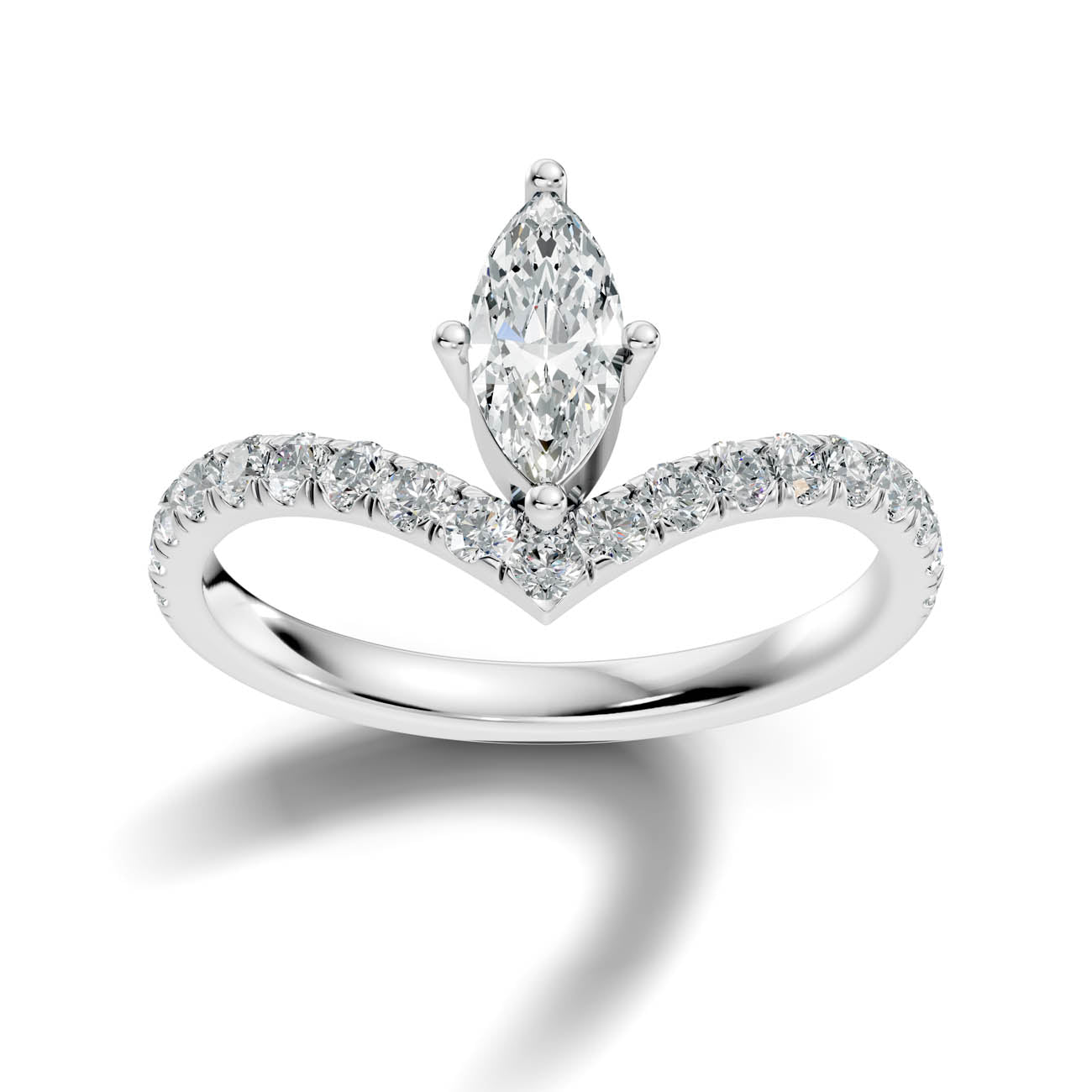 .92 Ct. Marquise Cut Diamond Chevron Pavé Ring (20-e)