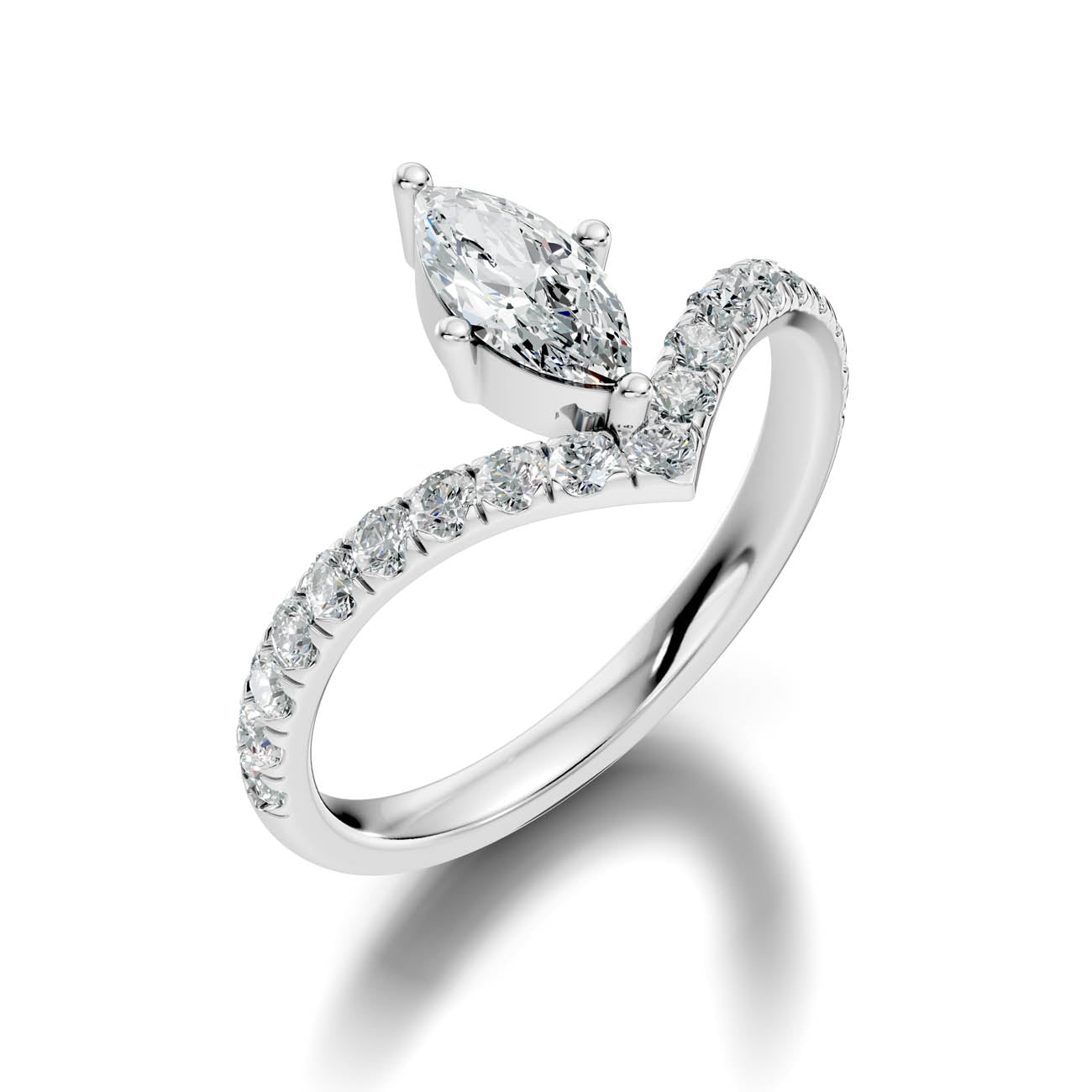 .92 Ct. Marquise Cut Diamond Chevron Pavé Ring (20-e) 13