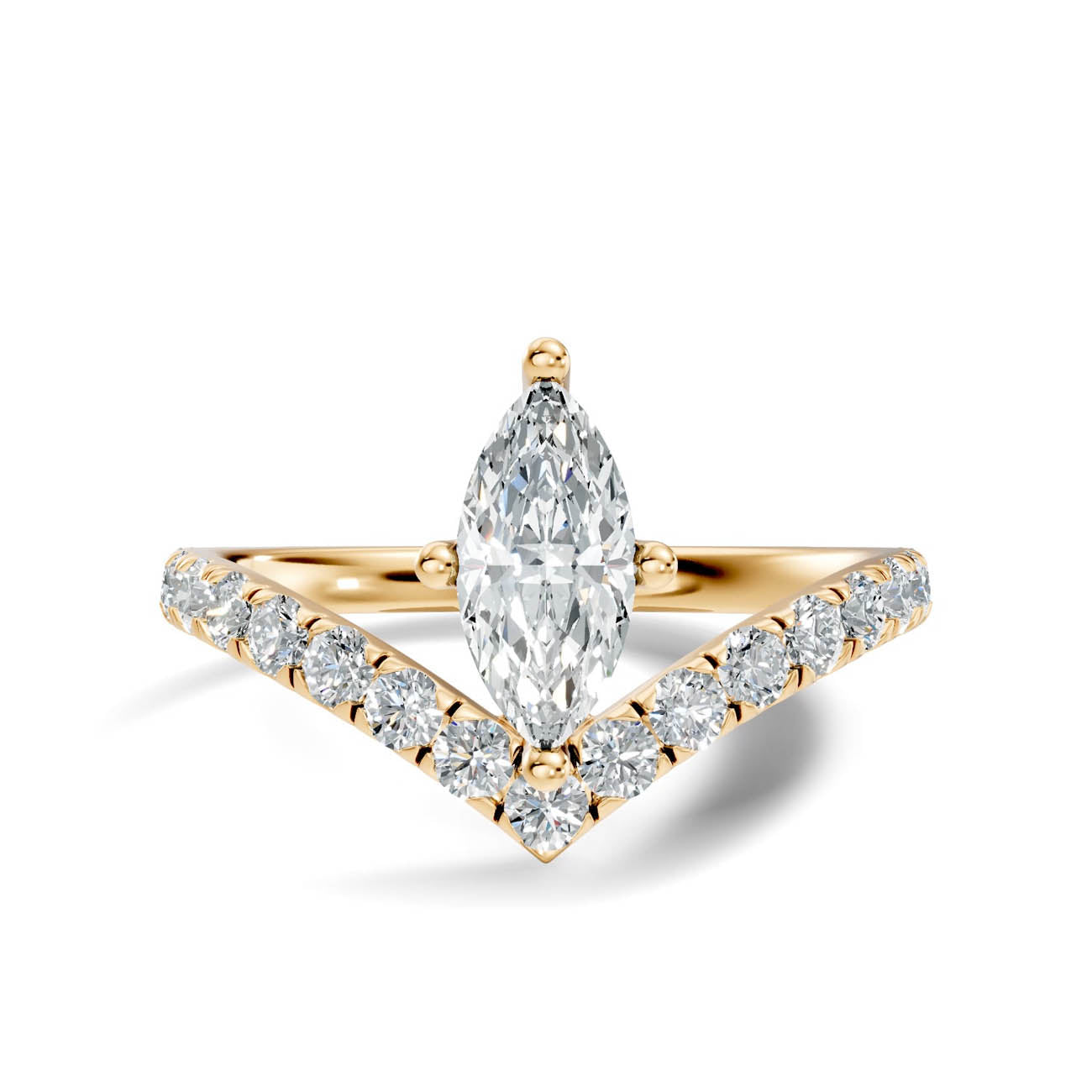 .92 Ct. Marquise Cut Diamond Chevron Pavé Ring (20-e) 3