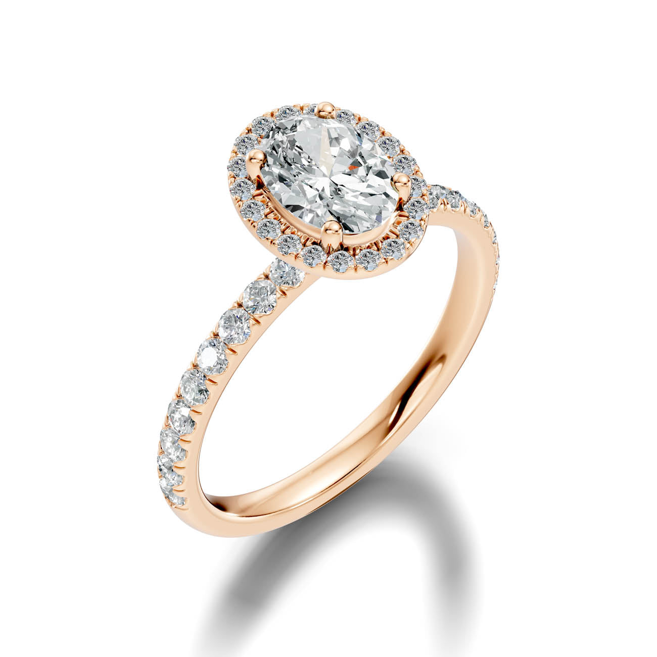 .50-1.50 Ct. Oval Diamond Halo Ring with Diamond-Accented Band (ja17-e) 10