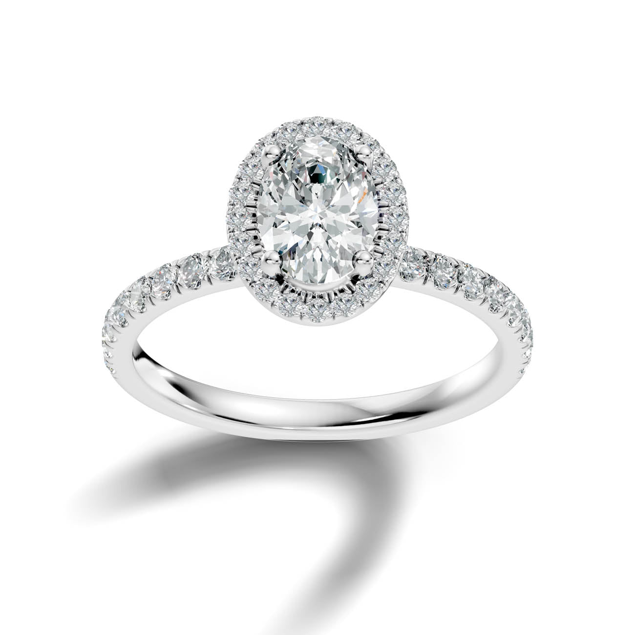.50-1.50 Ct. Oval Diamond Halo Ring with Diamond-Accented Band (ja17-e) 13