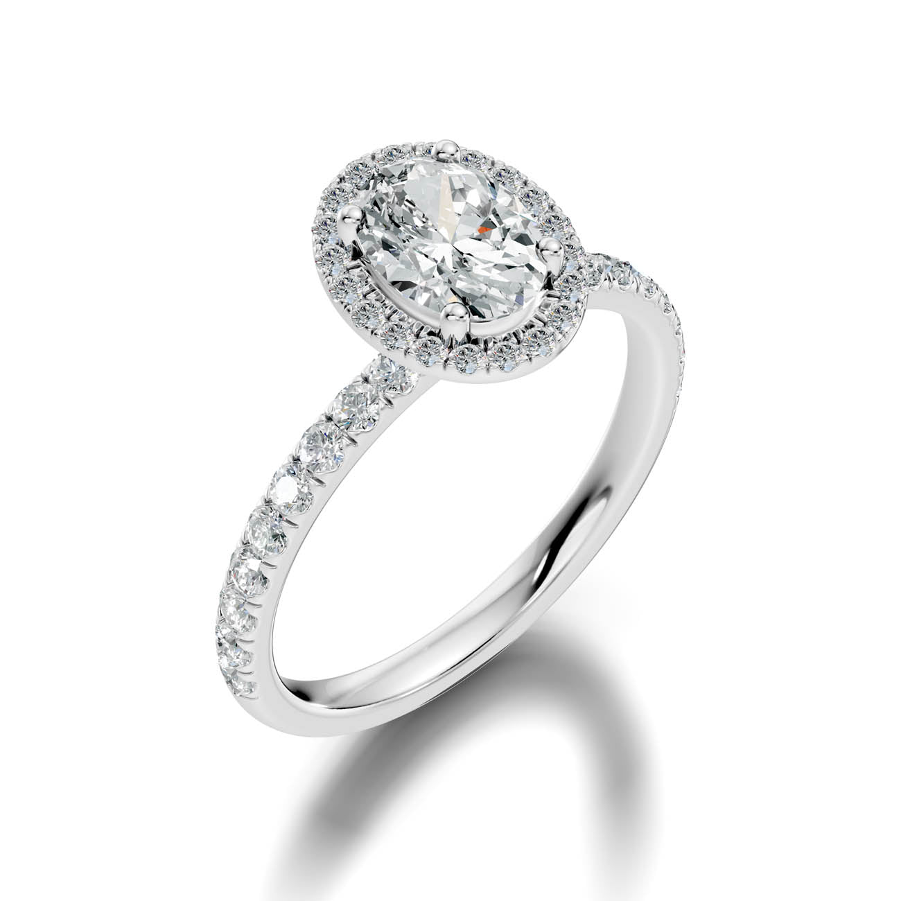 .50-1.50 Ct. Oval Diamond Halo Ring with Diamond-Accented Band (ja17-e) 15