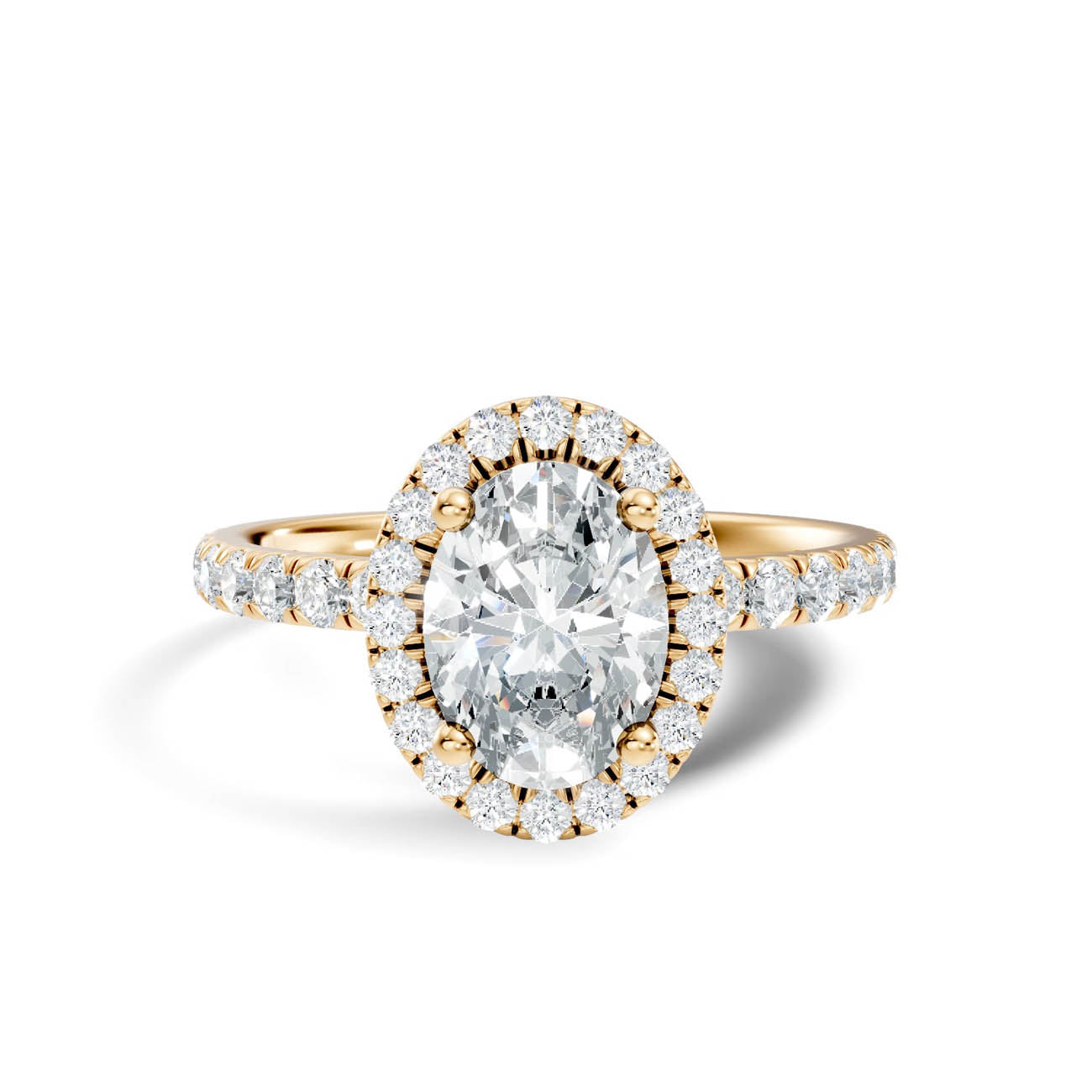.50-1.50 Ct. Oval Diamond Halo Ring with Diamond-Accented Band (ja17-e) 3