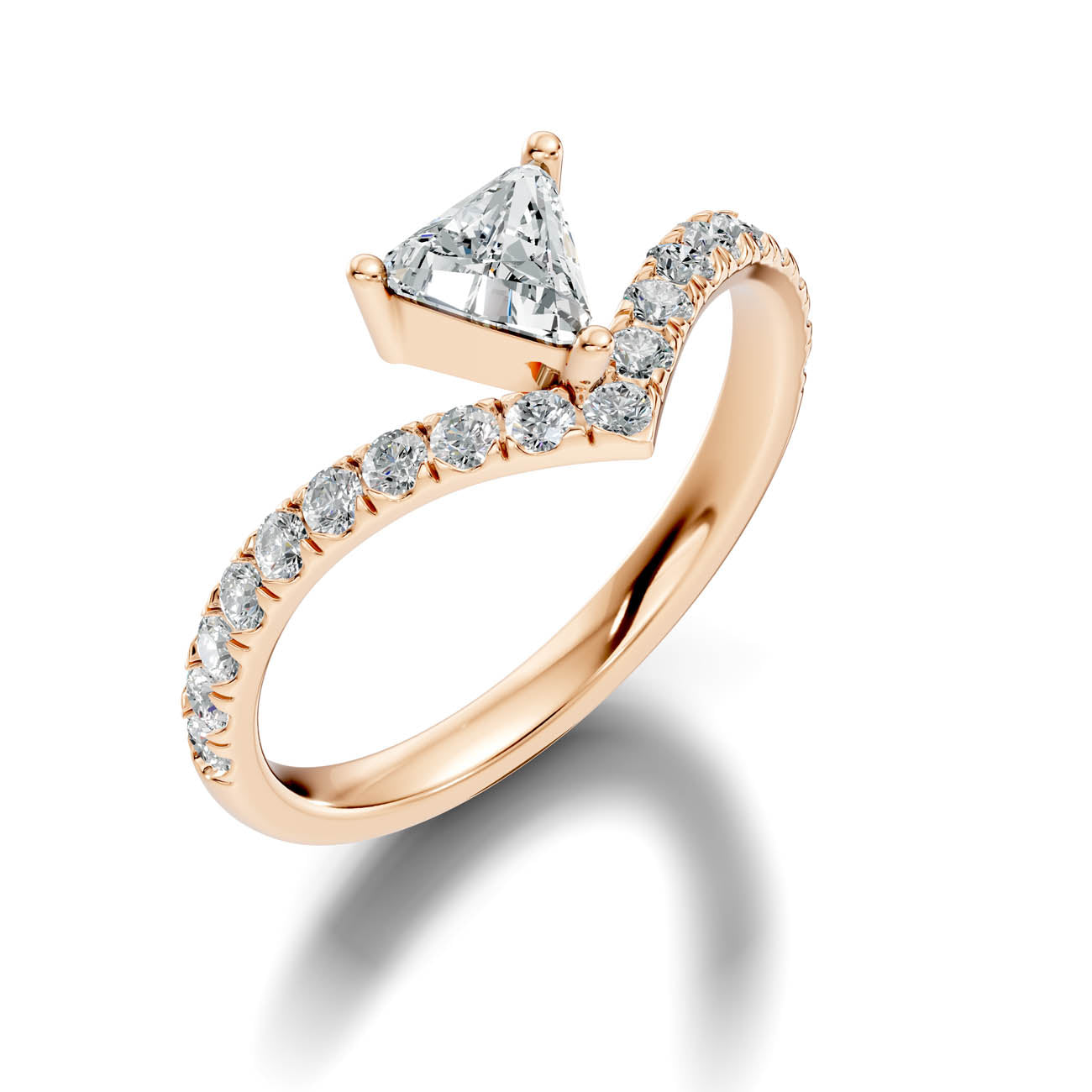 .92 Ct. Trillion Cut Diamond Chevron Pavé Ring (20-f) 9