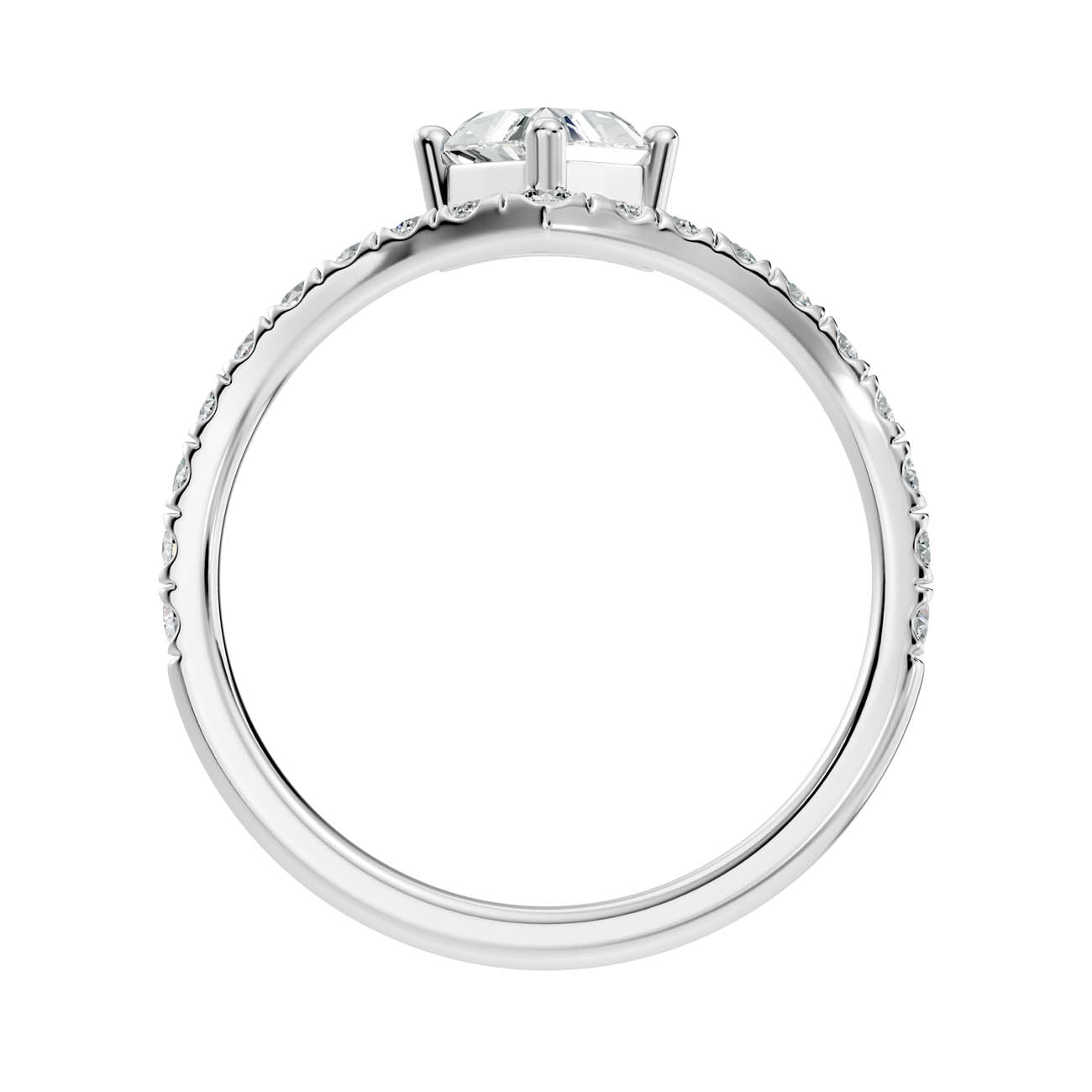 .92 Ct. Trillion Cut Diamond Chevron Pavé Ring (20-f) 11