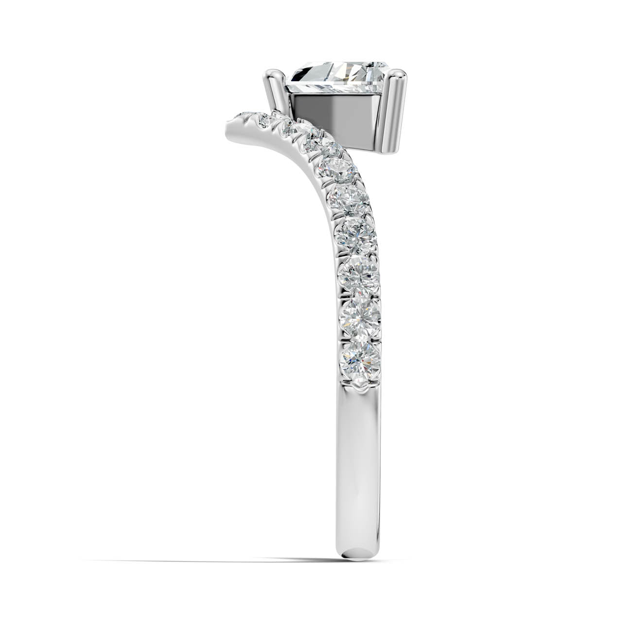 .92 Ct. Trillion Cut Diamond Chevron Pavé Ring (20-f) 12