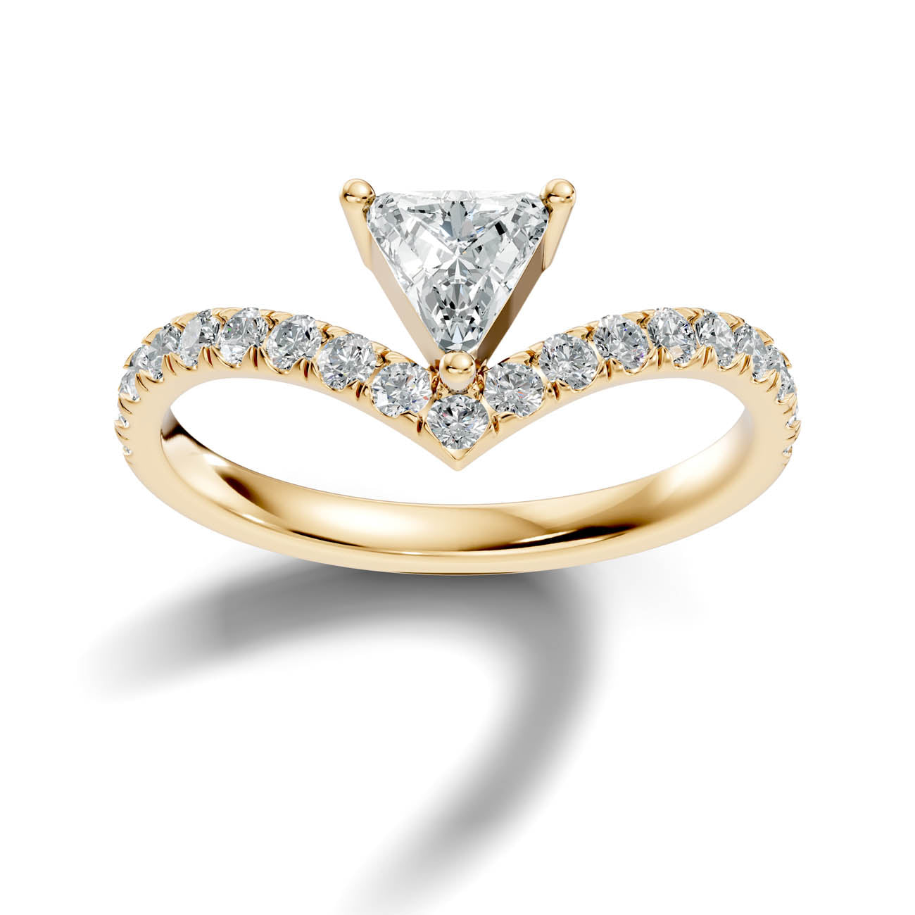 .92 Ct. Trillion Cut Diamond Chevron Pavé Ring (20-f) 4