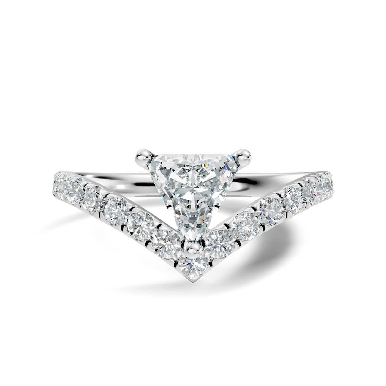 .92 Ct. Trillion Cut Diamond Chevron Pavé Ring (20-f) 10