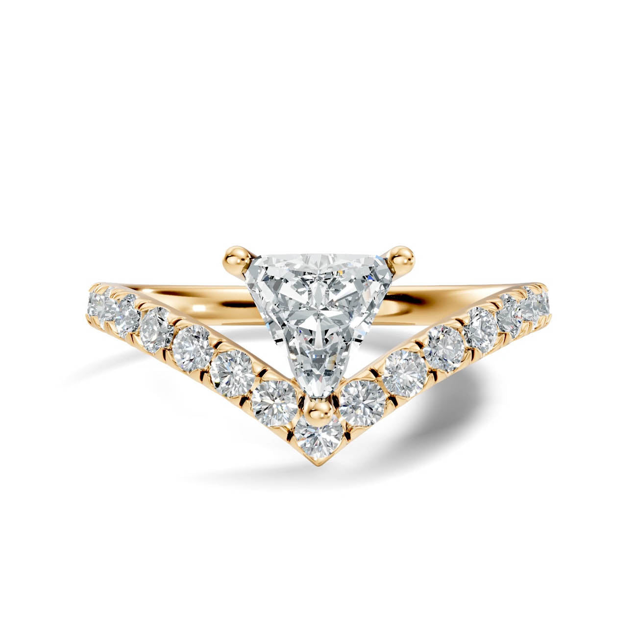 .92 Ct. Trillion Cut Diamond Chevron Pavé Ring (20-f) 3
