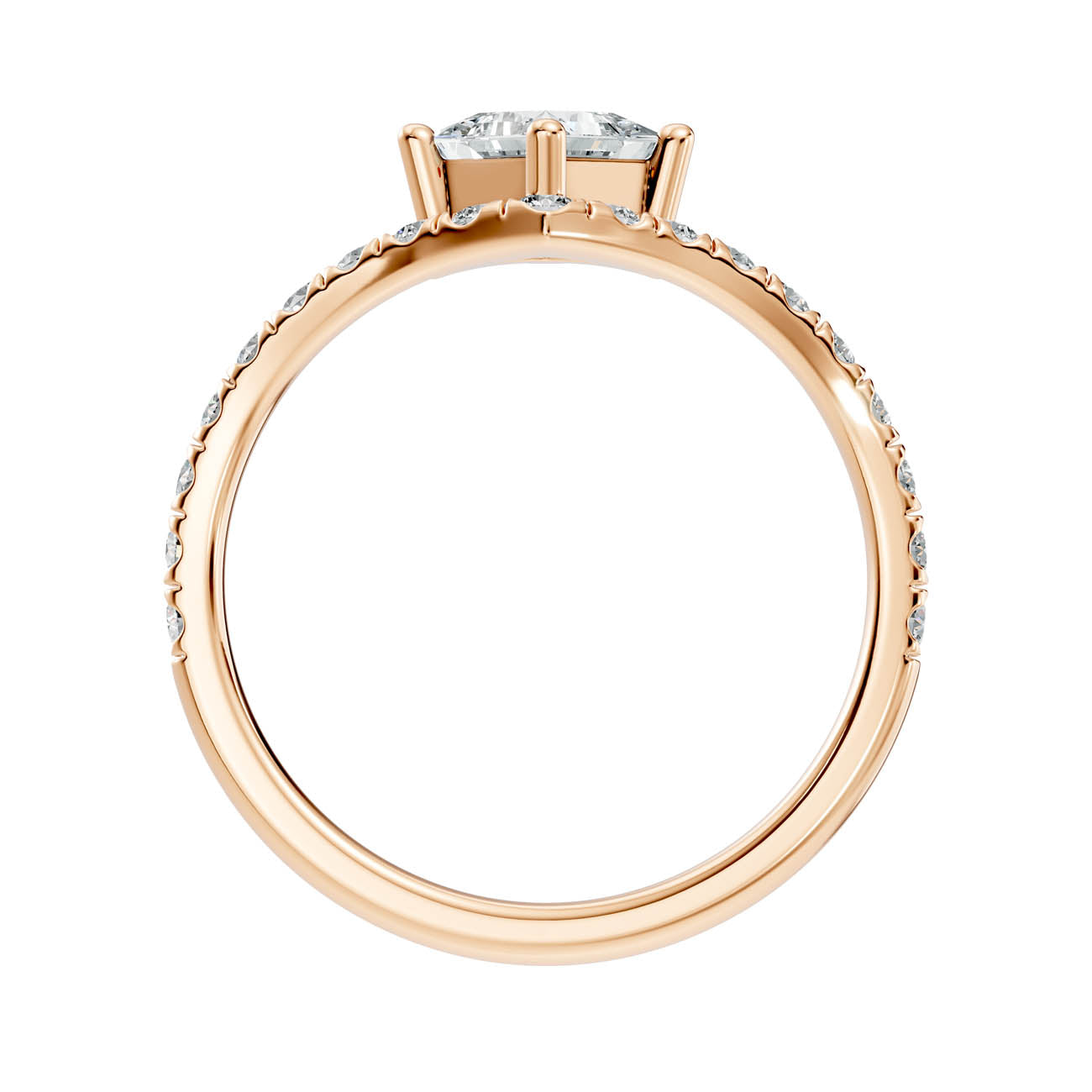 .92 Ct. Princess Cut Diamond Chevron Pavé Engagement Ring (20-g) 5