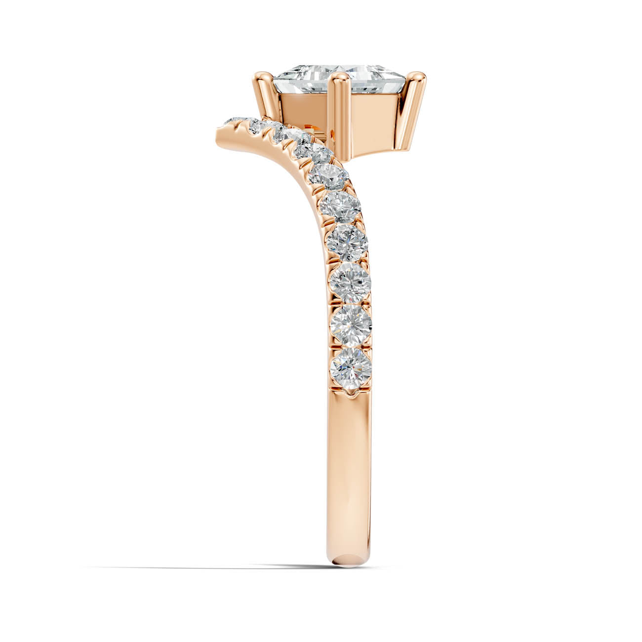 .92 Ct. Princess Cut Diamond Chevron Pavé Engagement Ring (20-g) 8