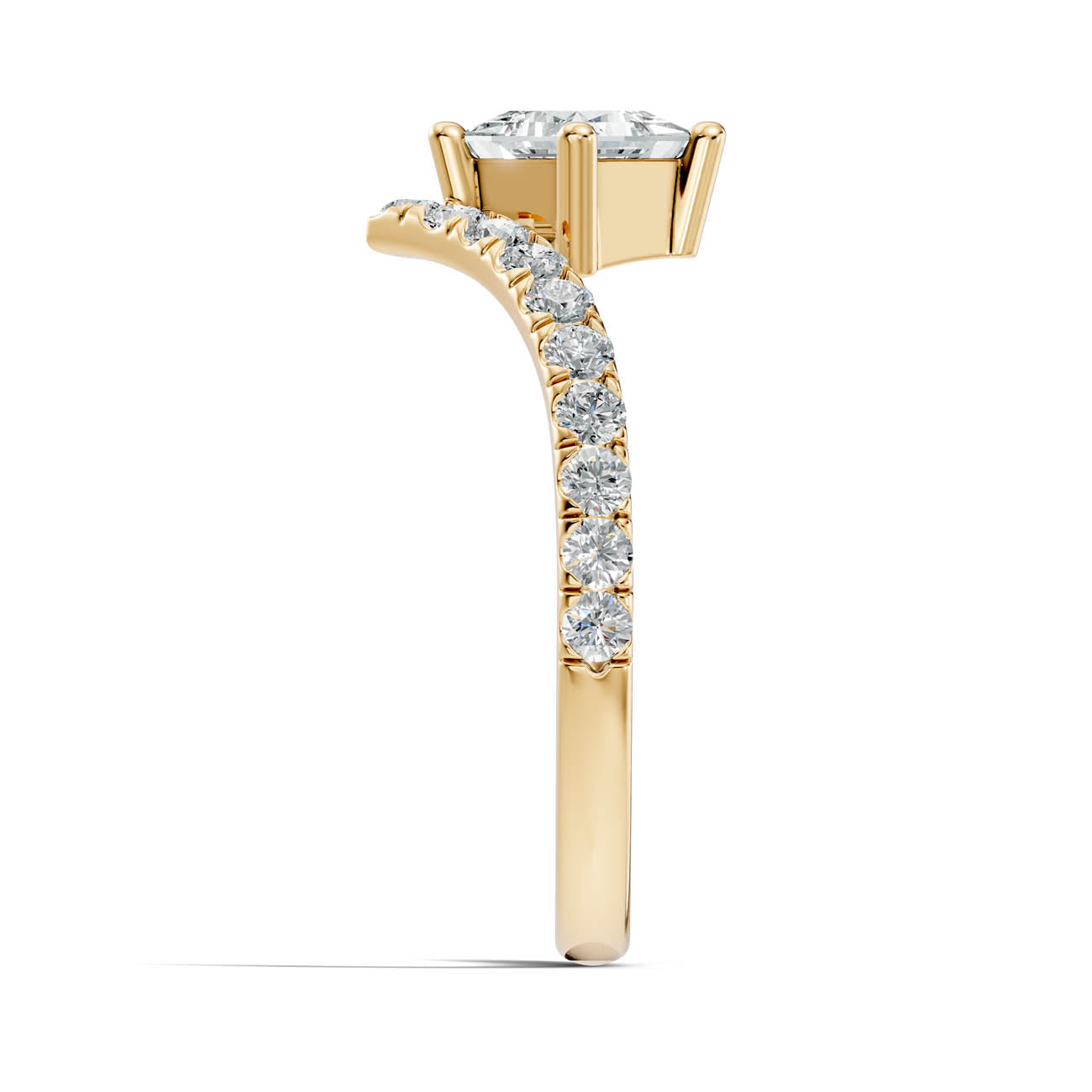 .92 Ct. Princess Cut Diamond Chevron Pavé Engagement Ring (20-g) 15