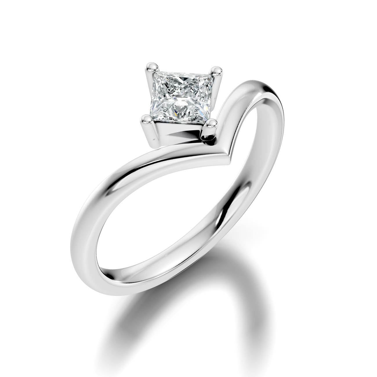 .50 Ct. Princess Cut Diamond Chevron Engagement Ring (20-g copy) 13