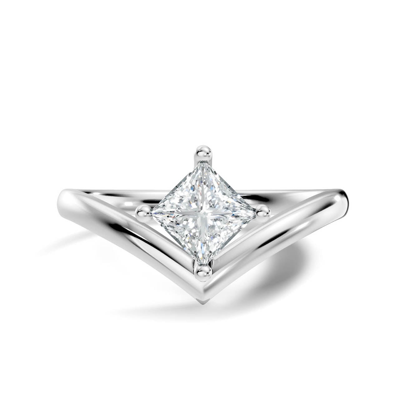 .50 Ct. Princess Cut Diamond Chevron Engagement Ring (20-g copy) 10