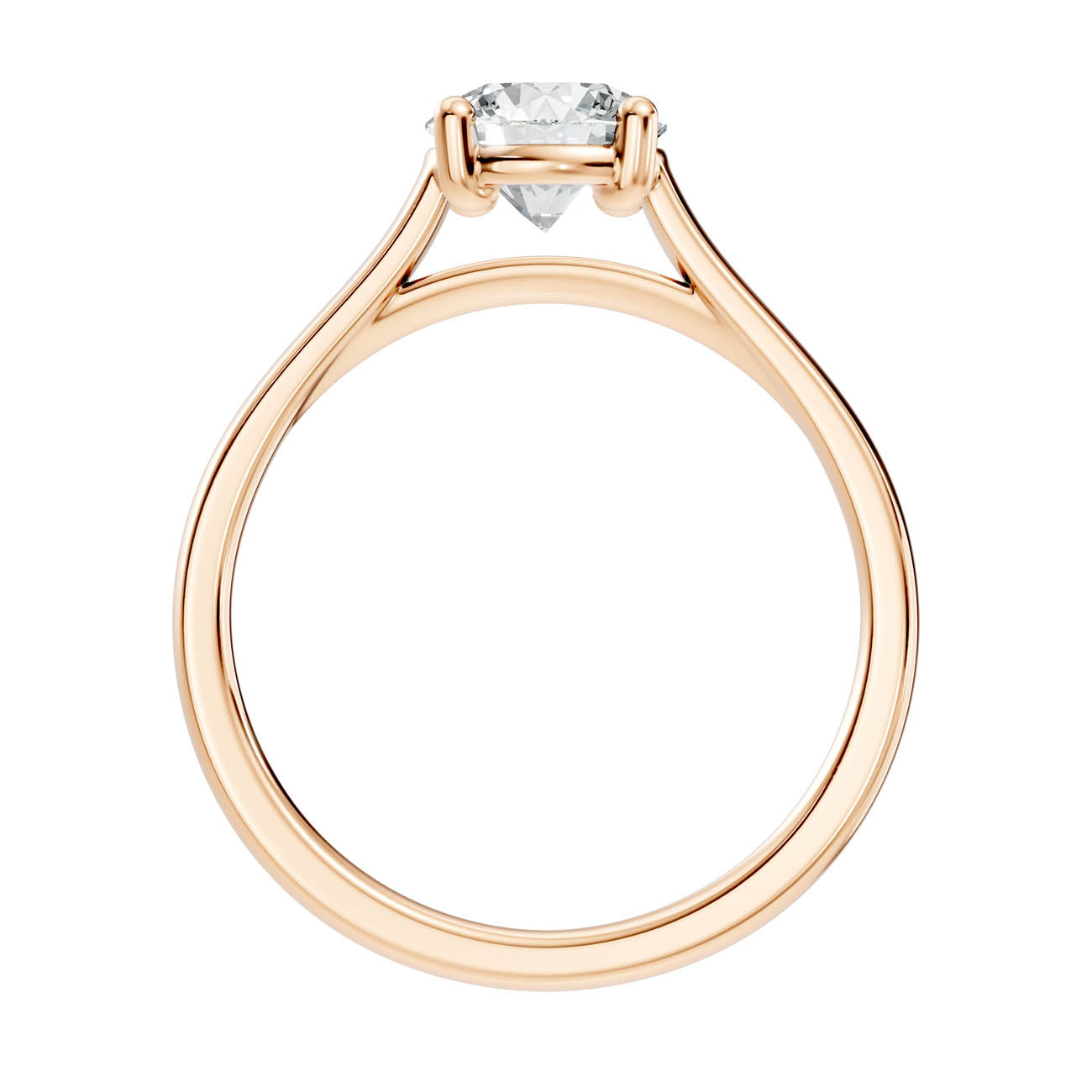 1.00 Ct. Round Brilliant Cut Diamond Solitaire Ring with Tapered Band (22-a) 5