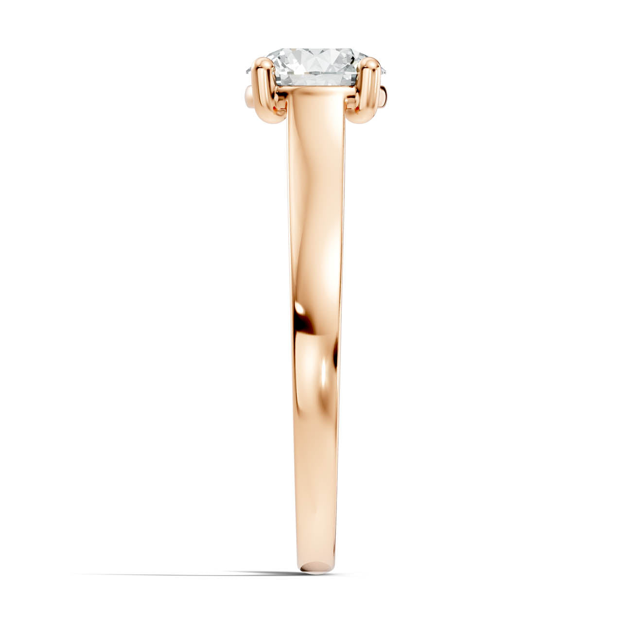 1.00 Ct. Round Brilliant Cut Diamond Solitaire Ring with Tapered Band (22-a) 8