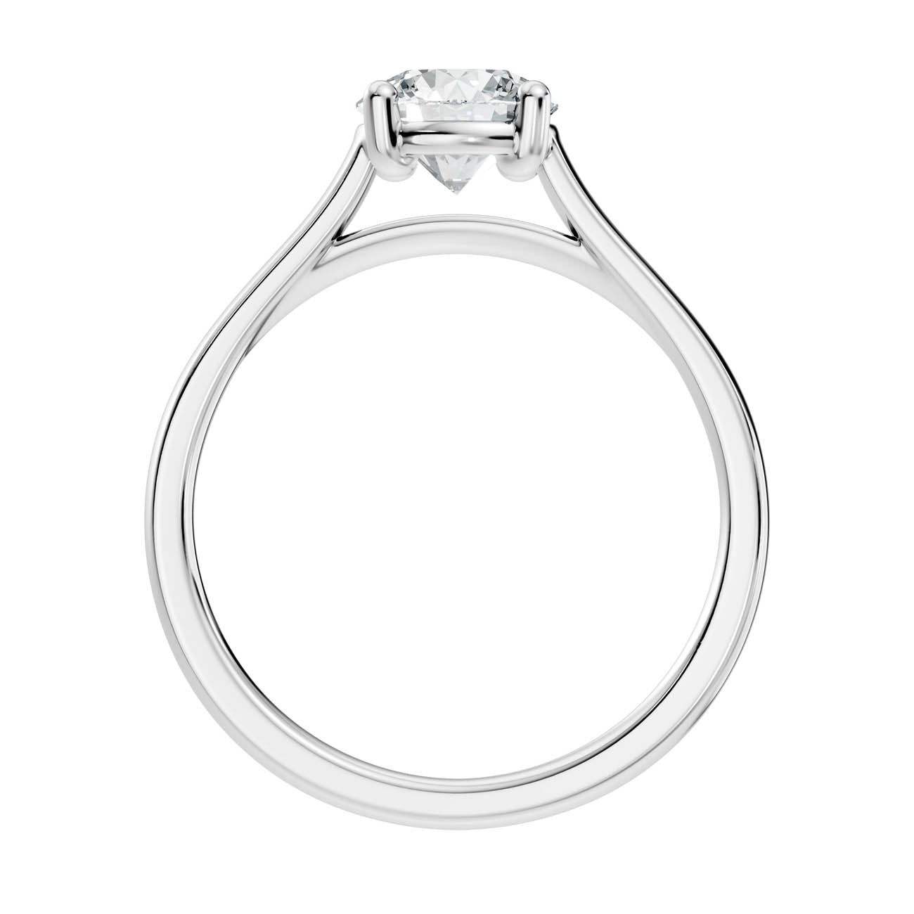 1.00 Ct. Round Brilliant Cut Diamond Solitaire Ring with Tapered Band (22-a) 11
