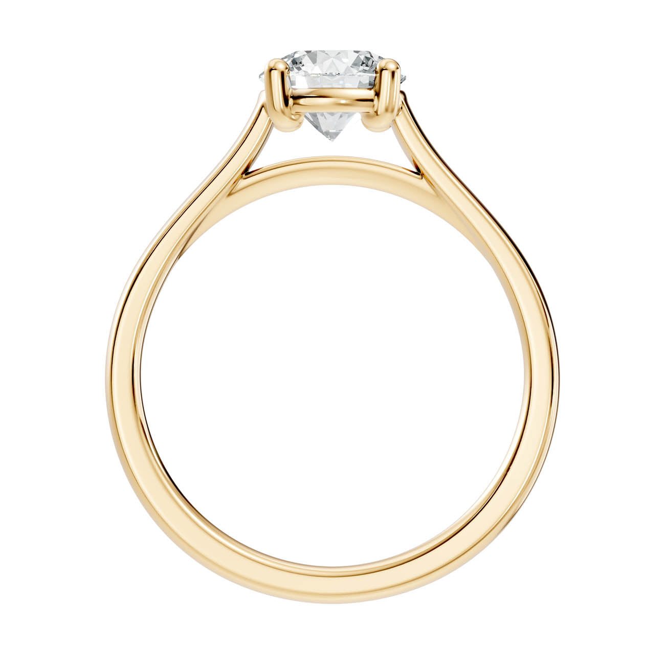1.00 Ct. Round Brilliant Cut Diamond Solitaire Ring with Tapered Band (22-a) 14