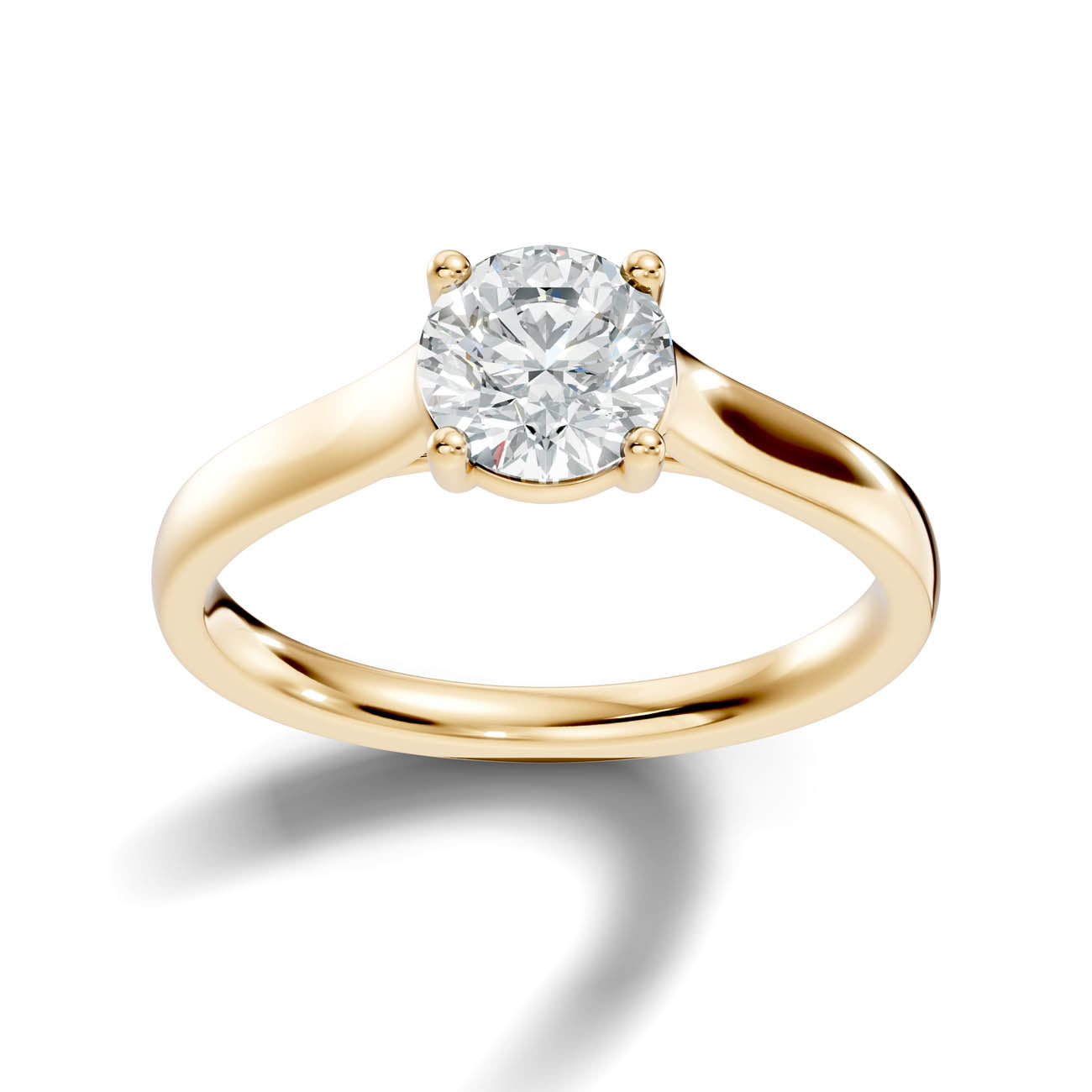 1.00 Ct. Round Brilliant Cut Diamond Solitaire Ring with Tapered Band (22-a) 4