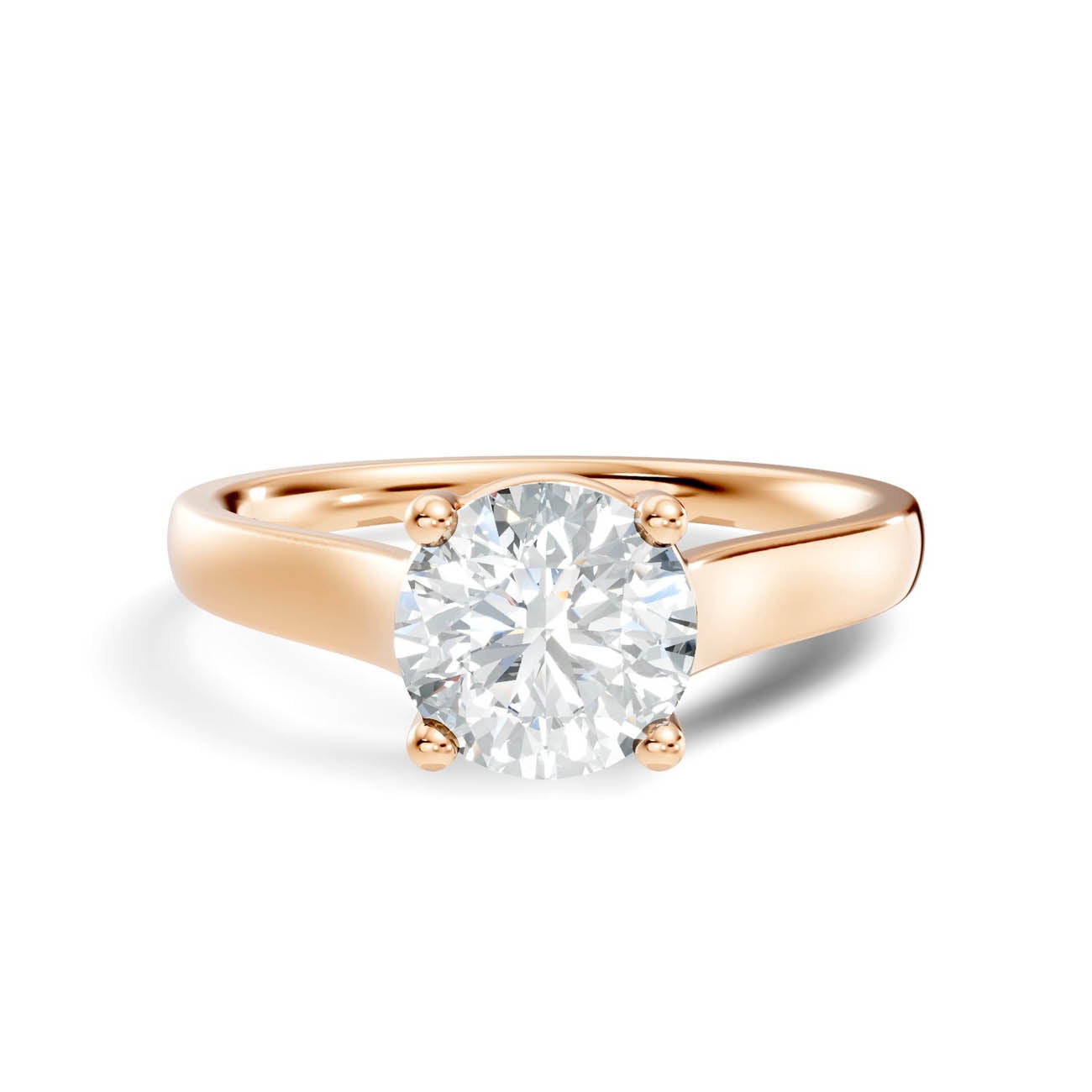 1.00 Ct. Round Brilliant Cut Diamond Solitaire Ring with Tapered Band (22-a) 6