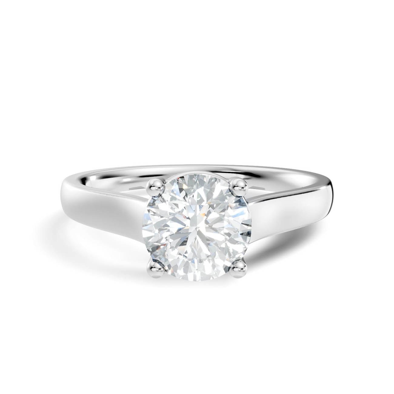 1.00 Ct. Round Brilliant Cut Diamond Solitaire Ring with Tapered Band (22-a) 10