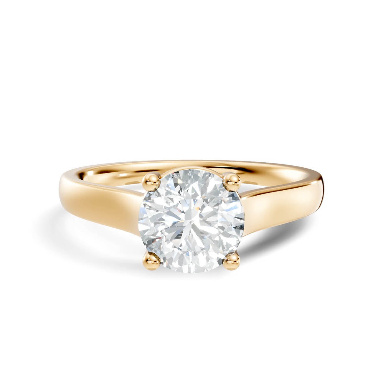 1.00 Ct. Round Brilliant Cut Diamond Solitaire Ring with Tapered Band (22-a) 3