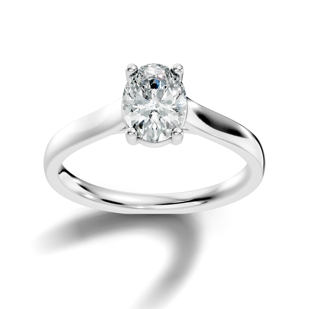 1.00 Ct. Oval Cut Diamond Solitaire Ring with Four-Prong Setting (22-b)