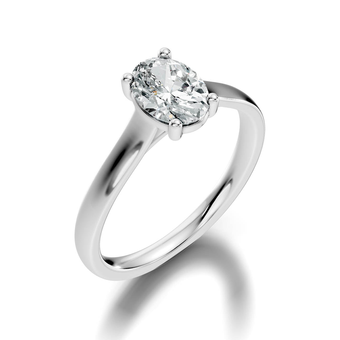 1.00 Ct. Oval Cut Diamond Solitaire Ring with Four-Prong Setting (22-b) 13