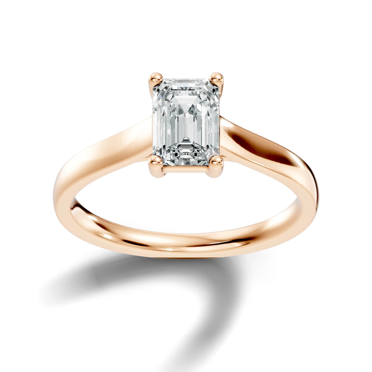 1.00 Ct. Emerald Cut Diamond Solitaire Ring with Four-Prong Setting (22-c) 7