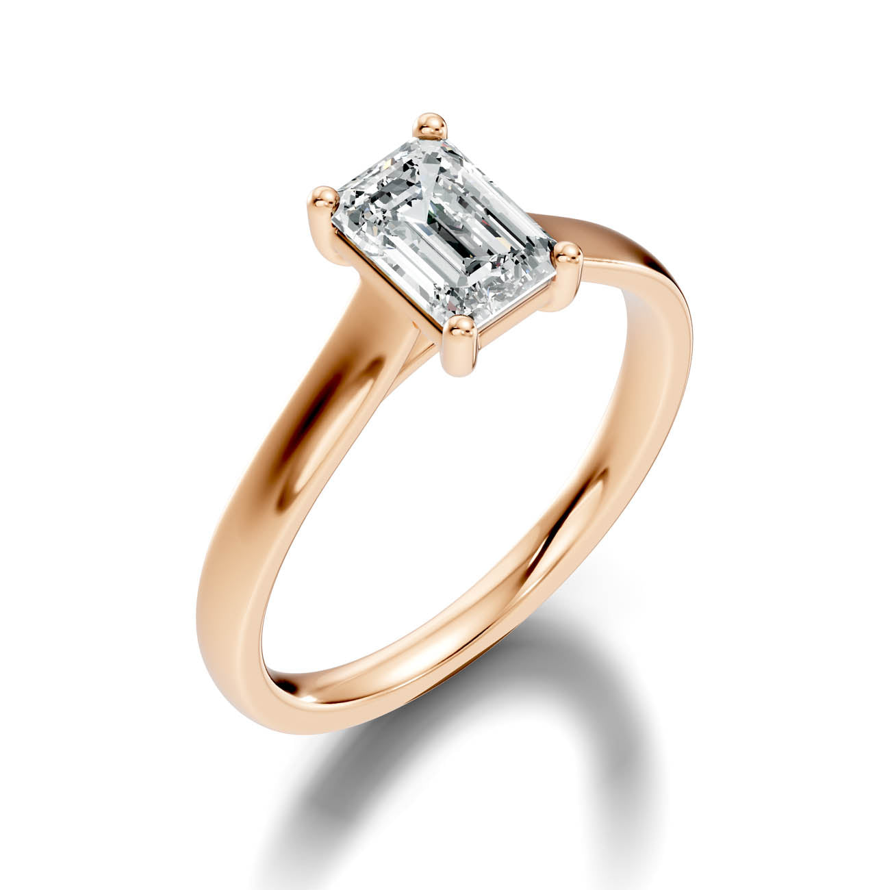 1.00 Ct. Emerald Cut Diamond Solitaire Ring with Four-Prong Setting (22-c) 9