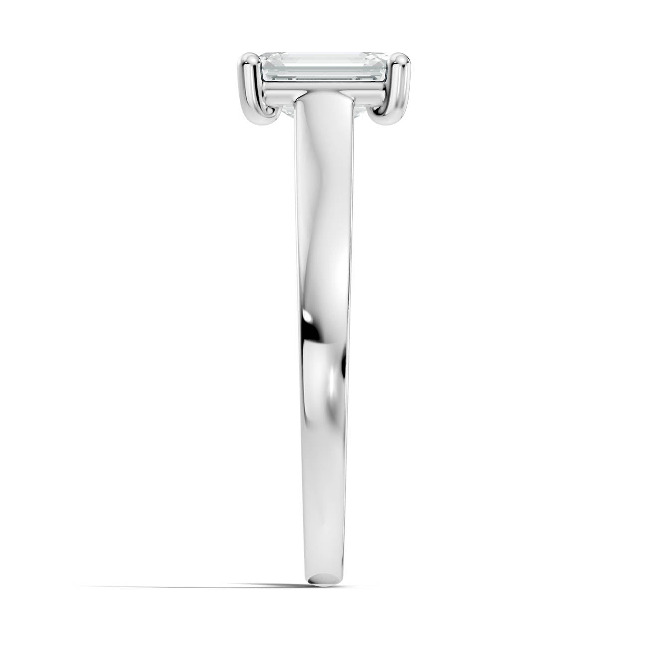 1.00 Ct. Emerald Cut Diamond Solitaire Ring with Four-Prong Setting (22-c) 12