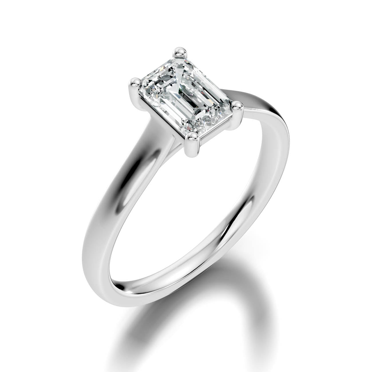 1.00 Ct. Emerald Cut Diamond Solitaire Ring with Four-Prong Setting (22-c) 13