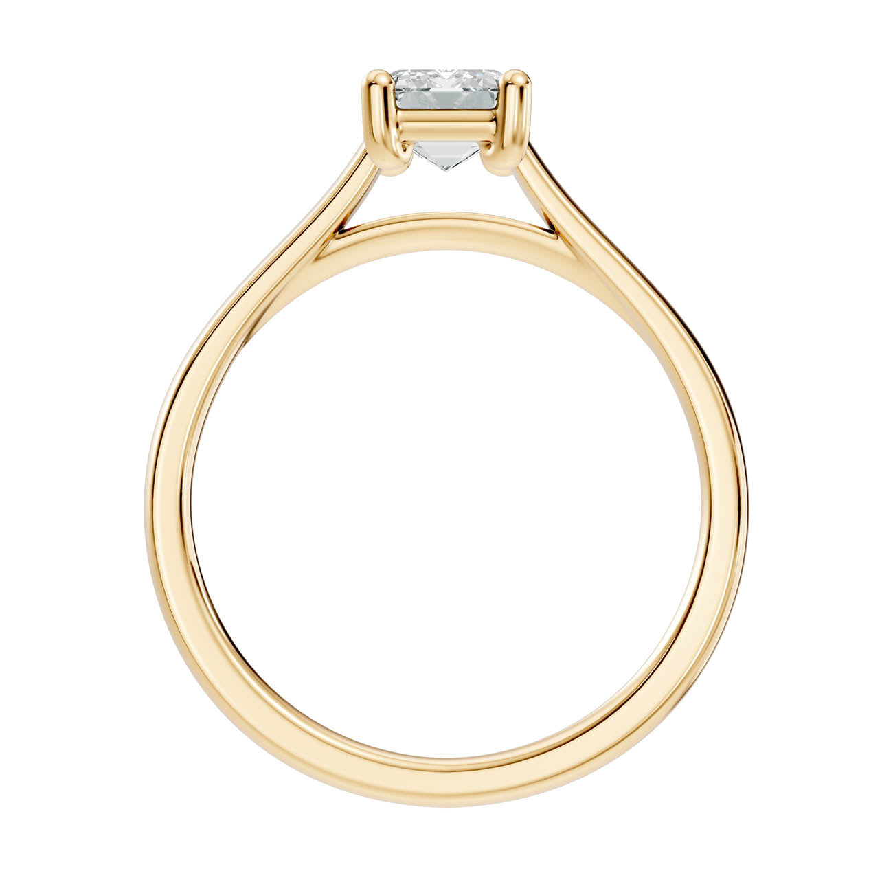 1.00 Ct. Emerald Cut Diamond Solitaire Ring with Four-Prong Setting (22-c) 14
