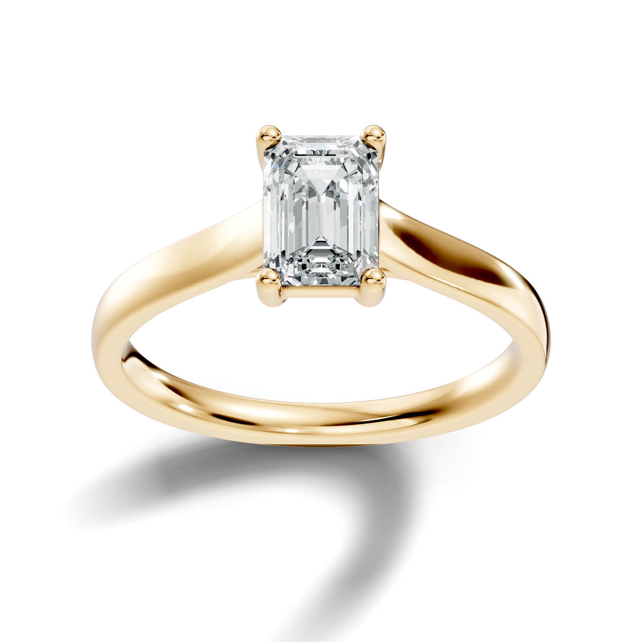 1.00 Ct. Emerald Cut Diamond Solitaire Ring with Four-Prong Setting (22-c) 4
