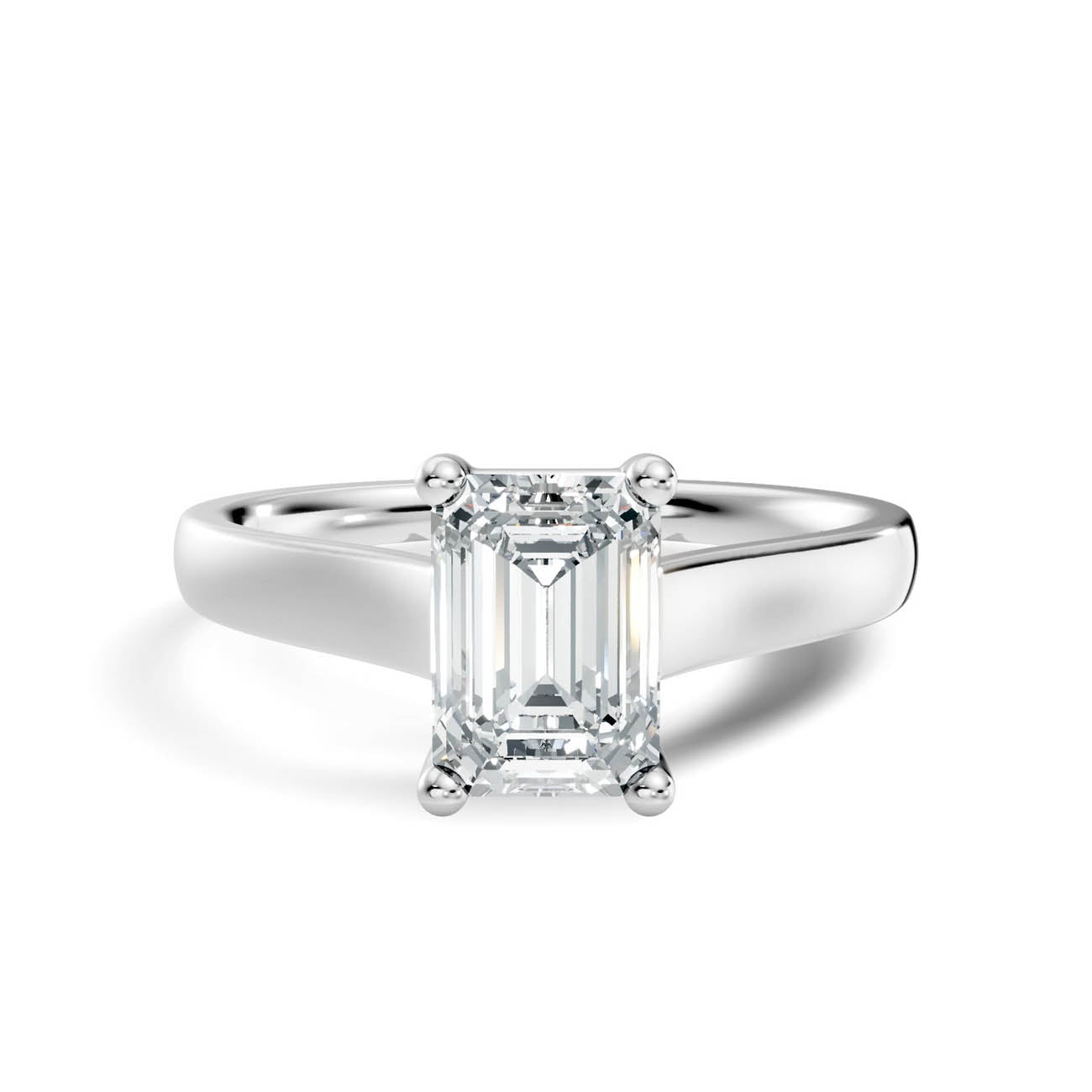 1.00 Ct. Emerald Cut Diamond Solitaire Ring with Four-Prong Setting (22-c) 10