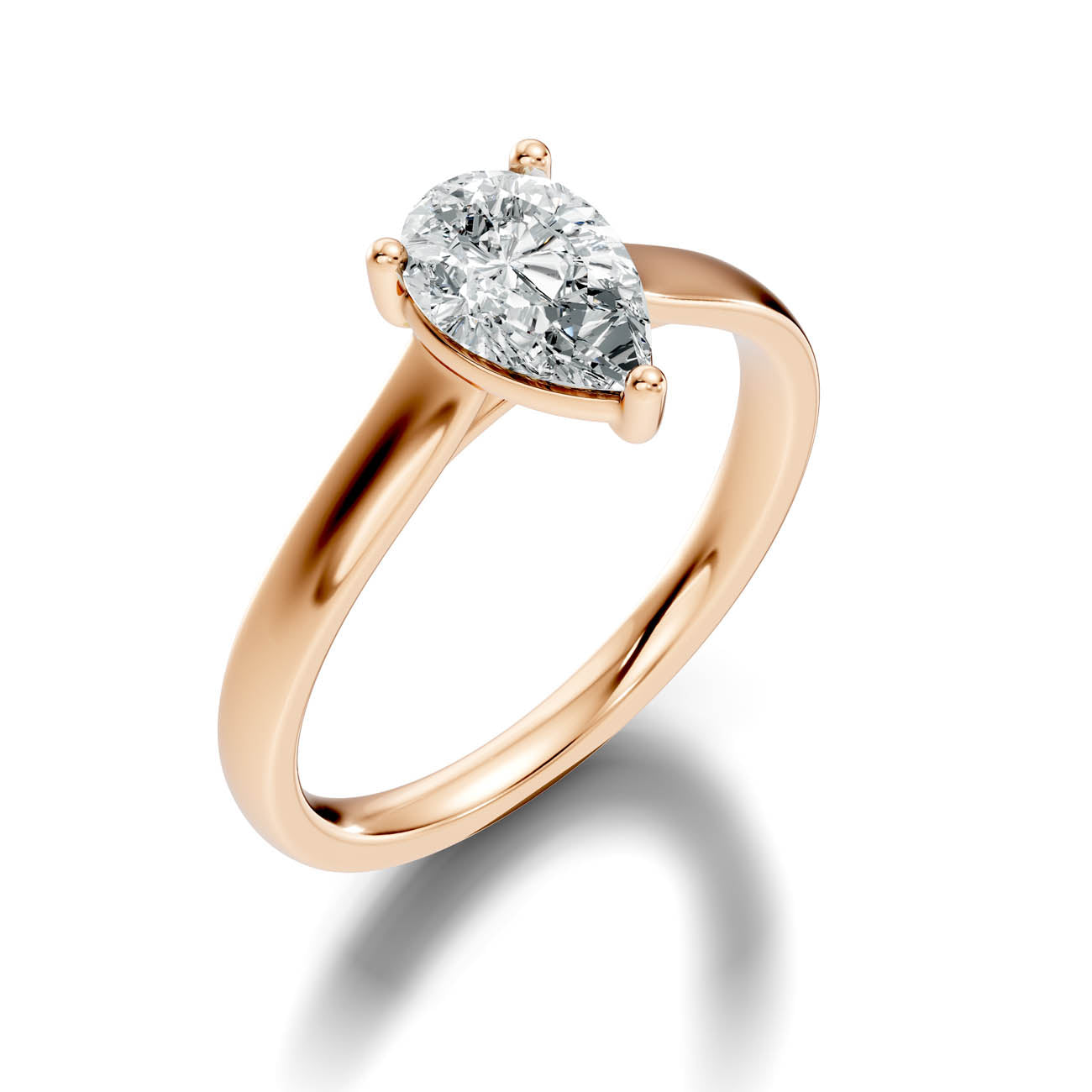 1.00 Ct. Pear Cut Diamond Solitaire Ring with Classic Four-Prong Setting (22-d) 9