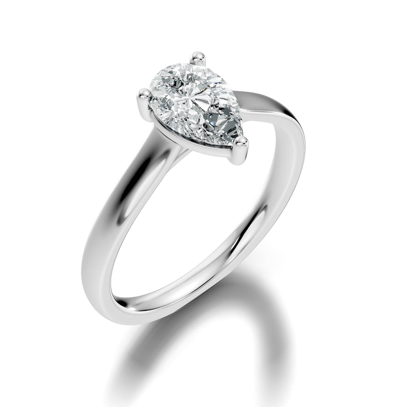 1.00 Ct. Pear Cut Diamond Solitaire Ring with Classic Four-Prong Setting (22-d) 13