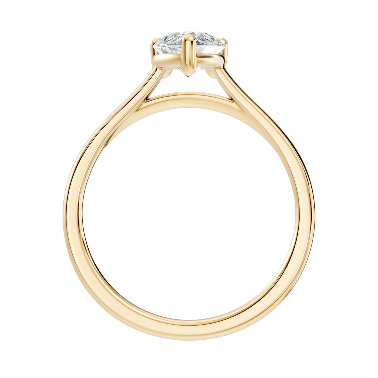 1.00 Ct. Pear Cut Diamond Solitaire Ring with Classic Four-Prong Setting (22-d) 14