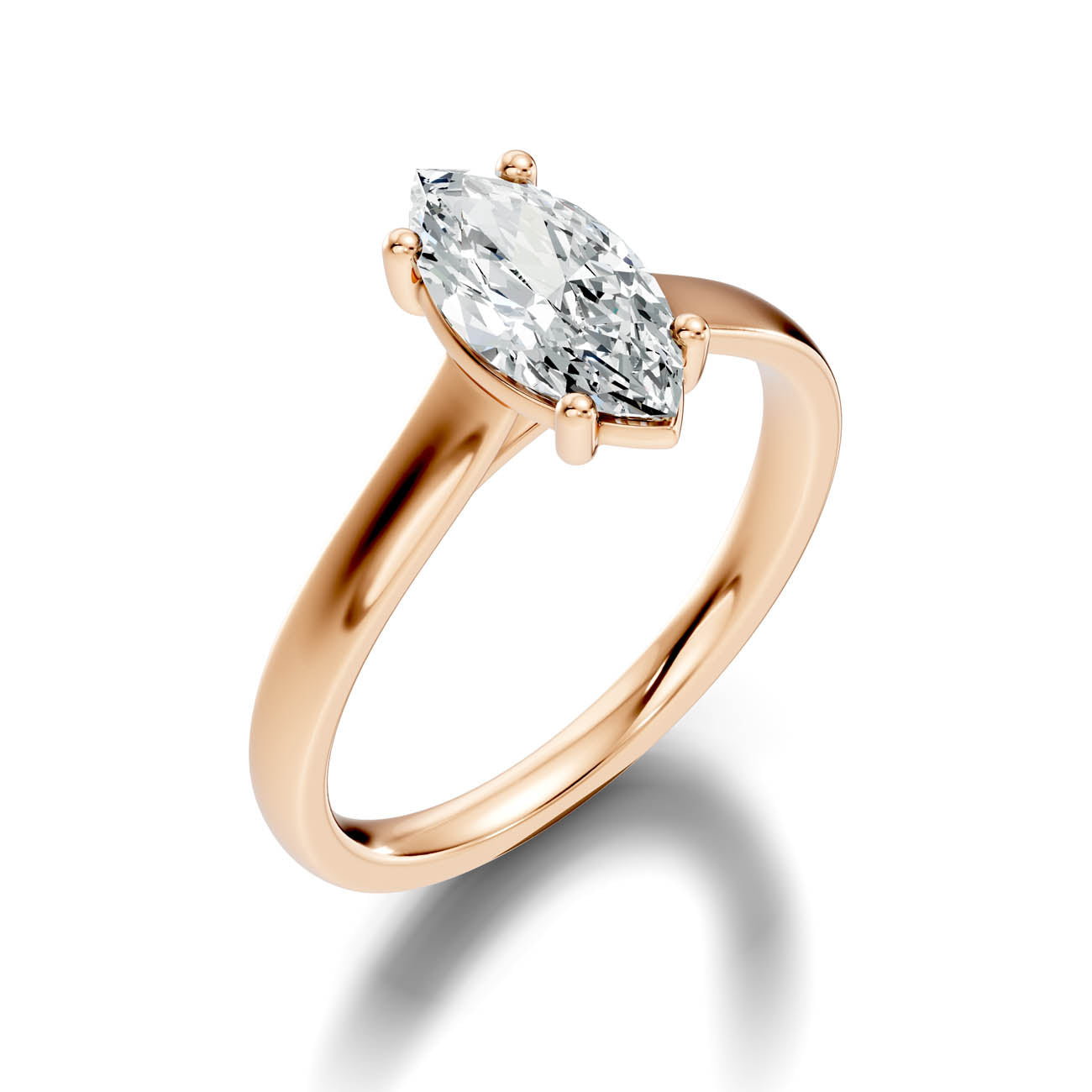1.00 Ct. Marquise Cut Diamond Solitaire Ring with Four-Prong Setting (22-e) 9