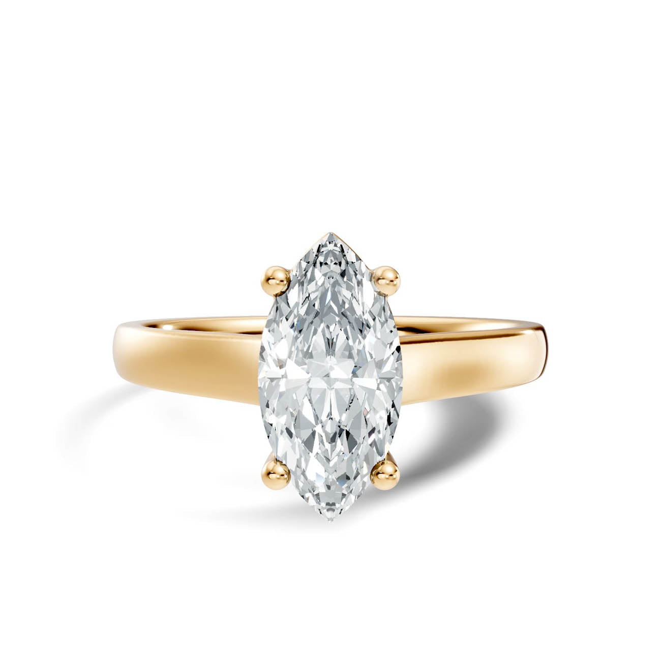 1.00 Ct. Marquise Cut Diamond Solitaire Ring with Four-Prong Setting (22-e) 3