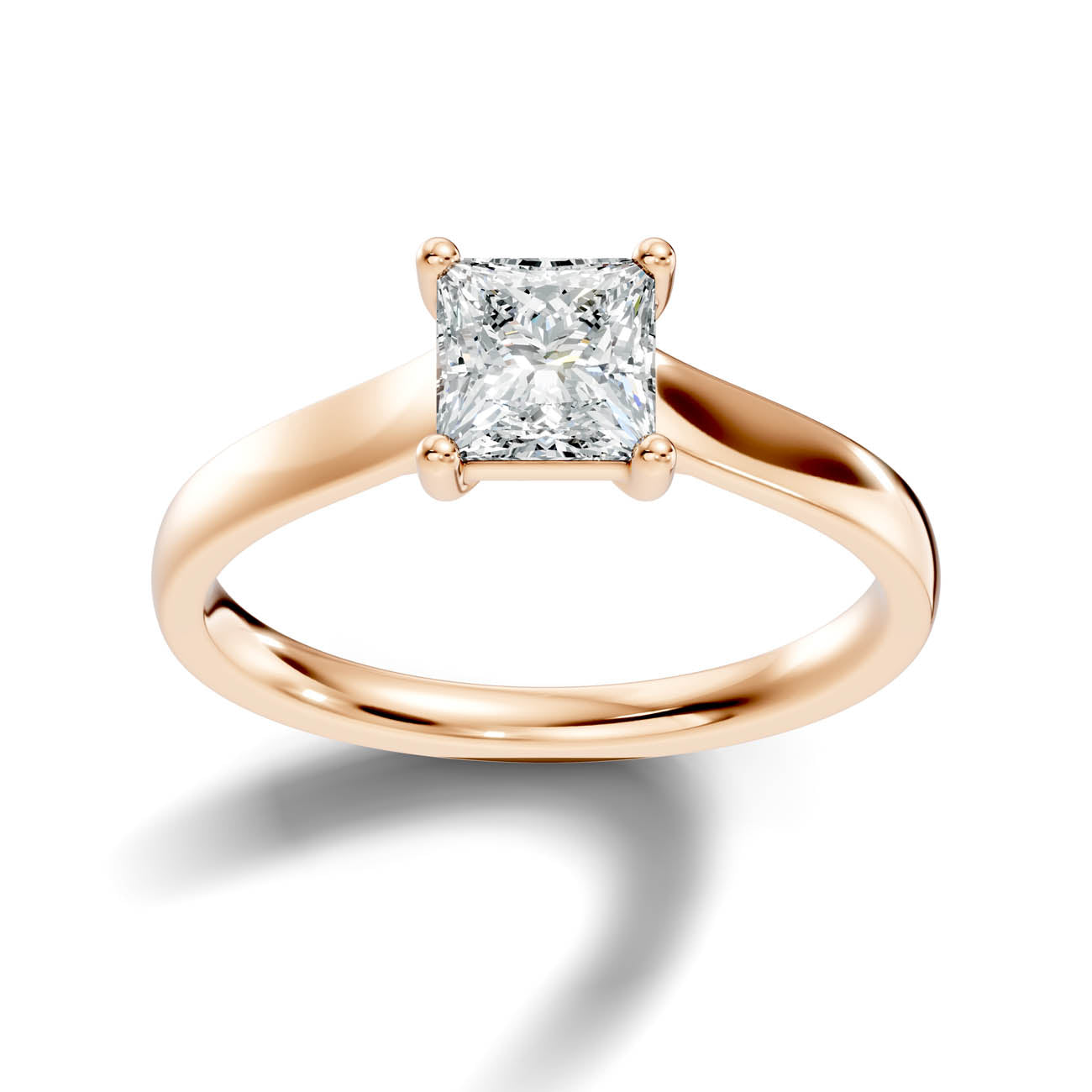 1.00 Ct. Princess Cut Diamond Solitaire Ring with Four-Prong Setting (22-f) 7