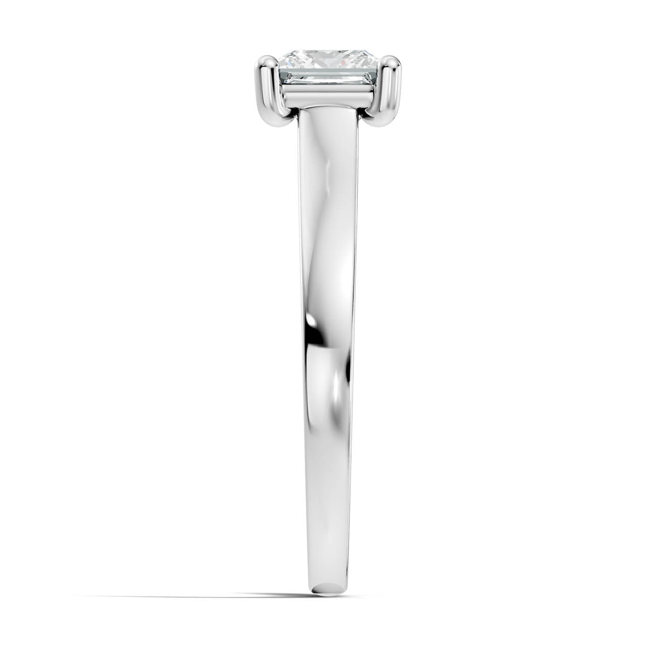 1.00 Ct. Princess Cut Diamond Solitaire Ring with Four-Prong Setting (22-f) 12