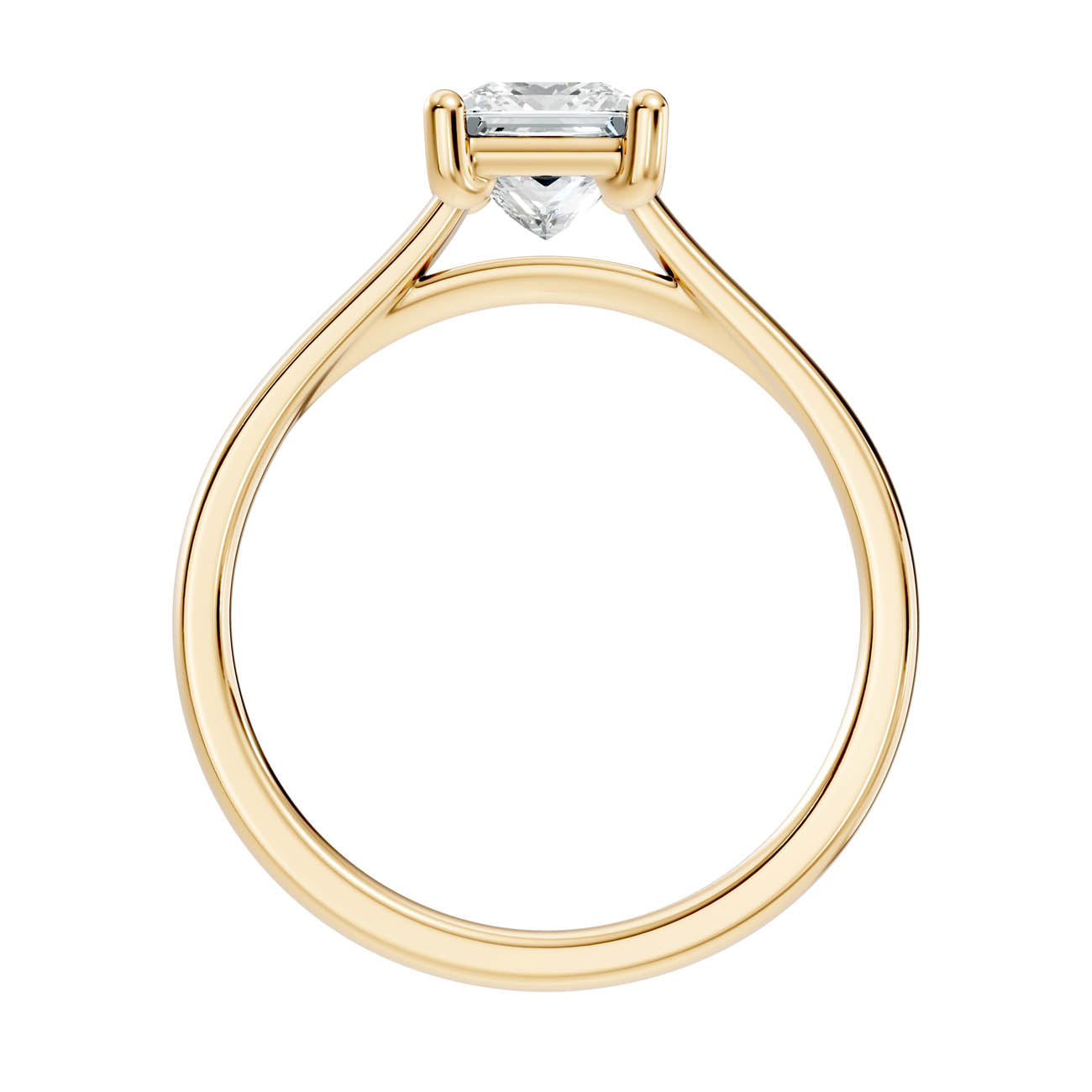 1.00 Ct. Princess Cut Diamond Solitaire Ring with Four-Prong Setting (22-f) 14