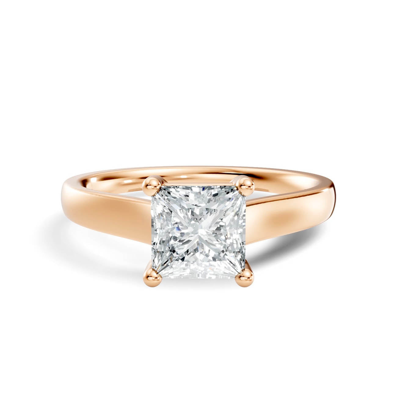1.00 Ct. Princess Cut Diamond Solitaire Ring with Four-Prong Setting (22-f) 6